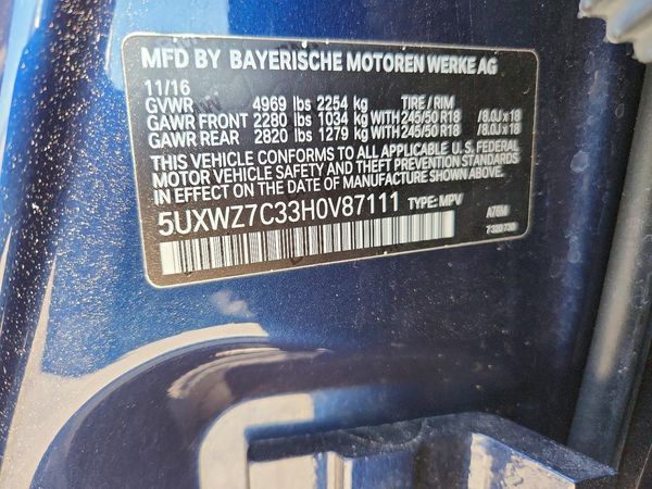 2017 BMW X3 sDrive28i