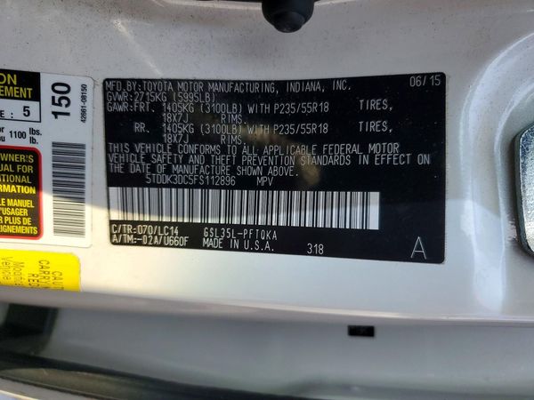 2015 TOYOTA SIENNA