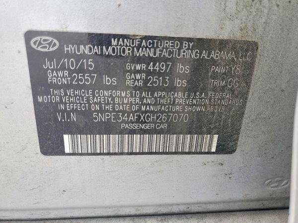 2016 HYUNDAI SONATA