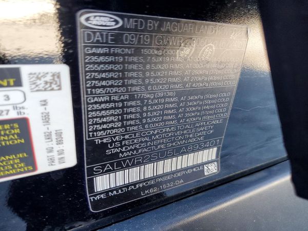 2020 LAND ROVER RANGE ROVER SPORT HSE
