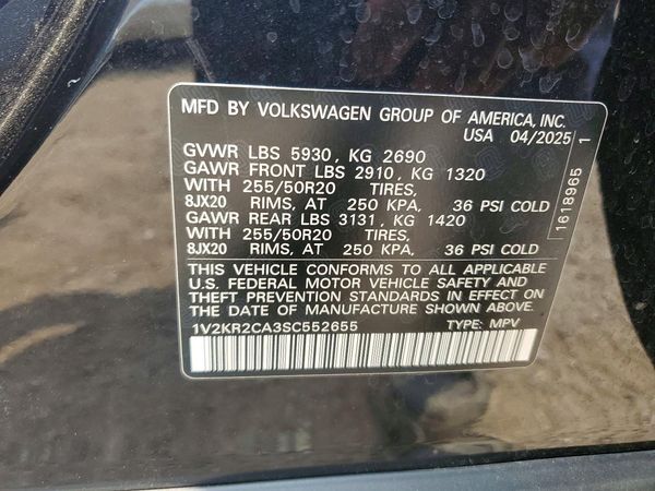 2025 VOLKSWAGEN ATLAS 4Motion SE