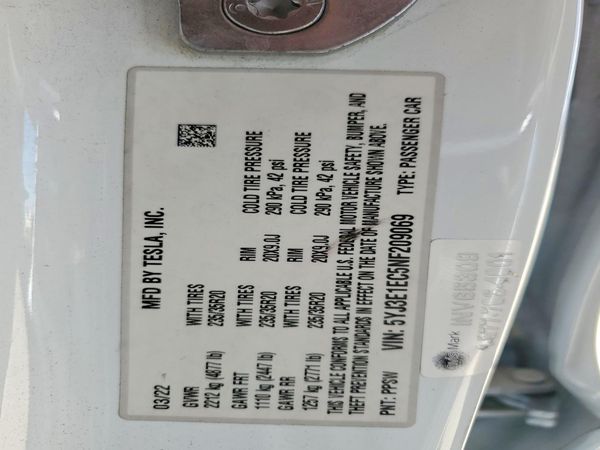 2022 TESLA MODEL 3