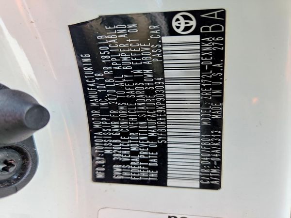 2019 TOYOTA COROLLA L/LE/SE/XLE/XSE