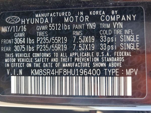 2017 HYUNDAI SANTA FE