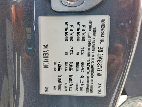 2019 TESLA MODEL 3