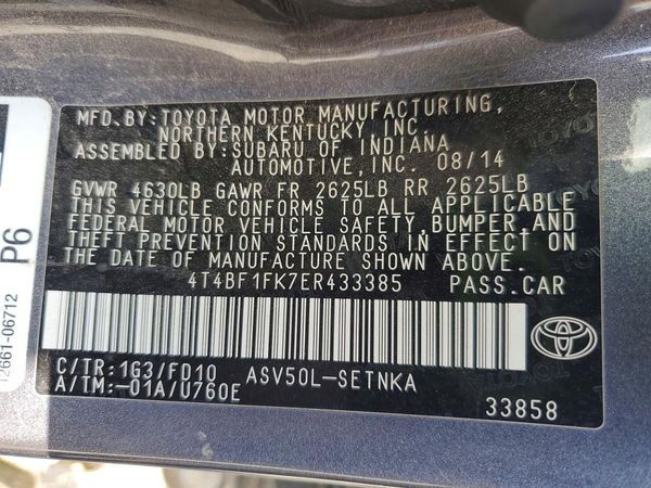 2014 TOYOTA CAMRY