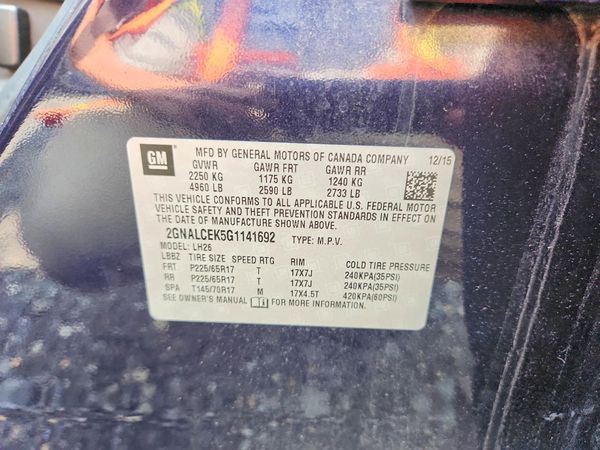 2016 CHEVROLET EQUINOX LT