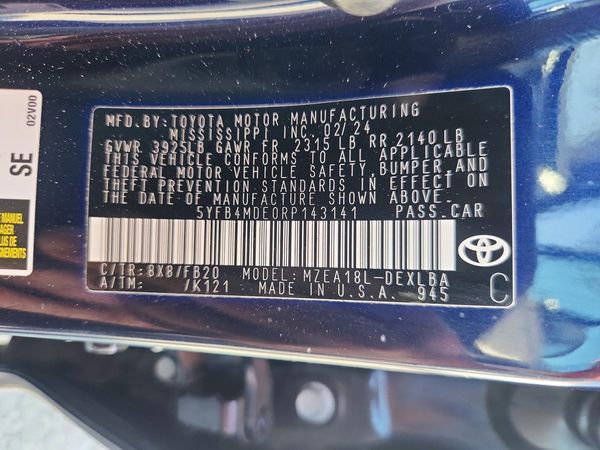 2024 TOYOTA COROLLA