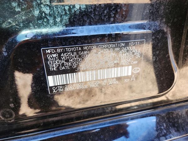 2012 LEXUS IS 250 250C