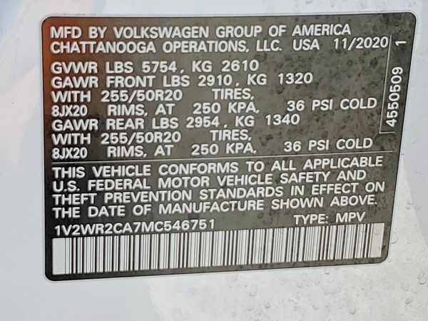 2021 VOLKSWAGEN ATLAS SE w/ Tech