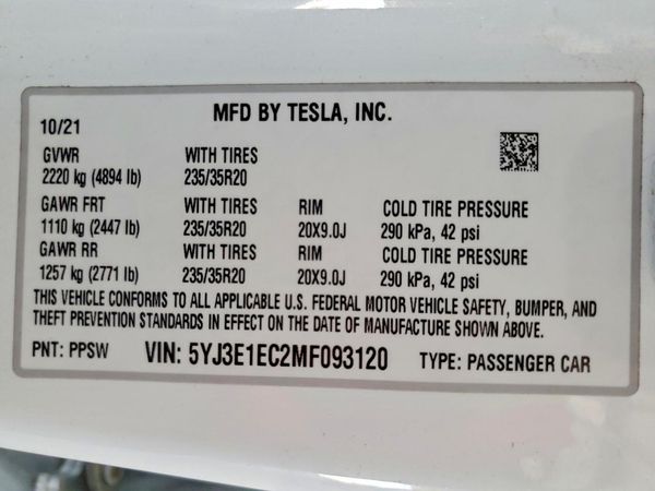 2021 TESLA MODEL 3