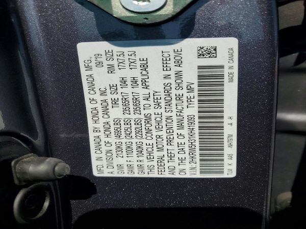 2019 HONDA CRV LX — VINS