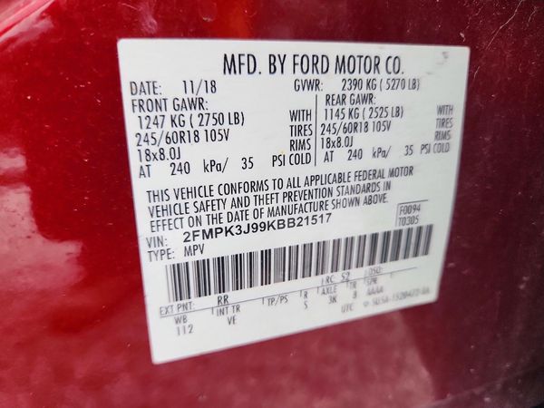 2019 FORD EDGE SEL