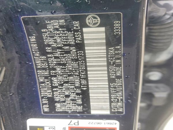 2016 TOYOTA CAMRY