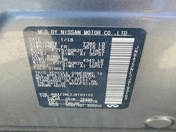 2018 INFINITI QX80 — VINS
