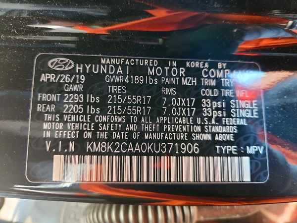 2019 HYUNDAI KONA SEL