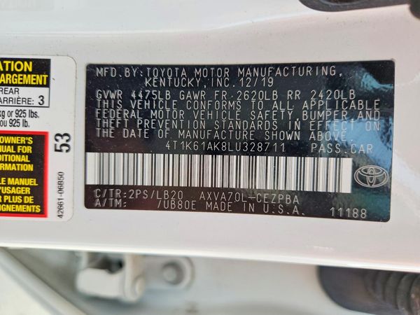2020 TOYOTA CAMRY XSE