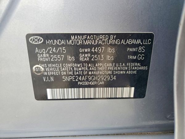 2016 HYUNDAI SONATA