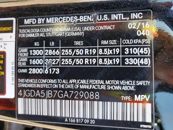 2016 MERCEDES-BENZ GLE GLE350