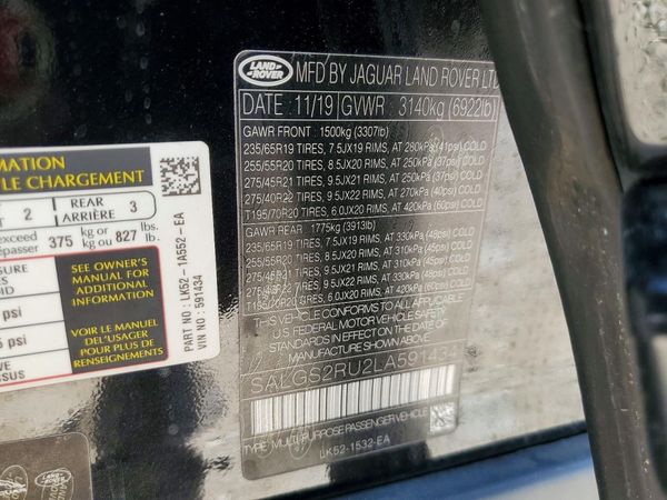 2020 LAND ROVER RANGE ROVER HSE
