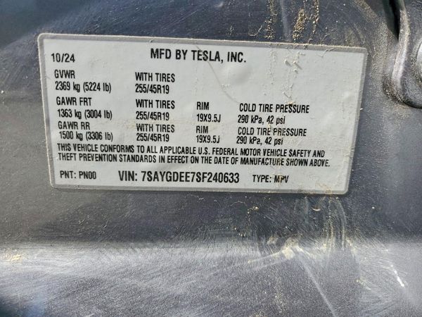 2025 TESLA MODEL Y