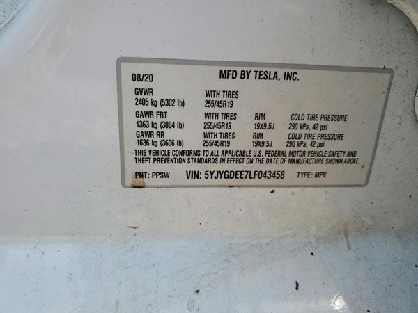 2020 TESLA MODEL Y