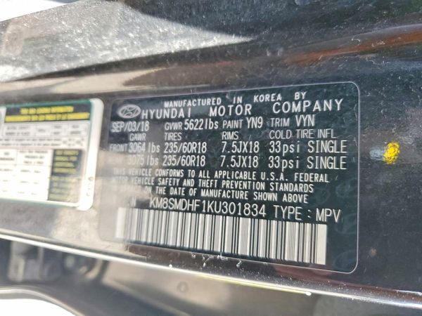 2019 HYUNDAI SANTA FE XL SE Base