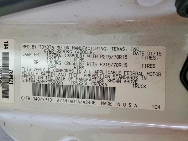 2015 TOYOTA TACOMA Delux Grade