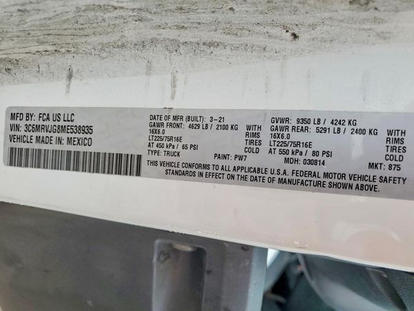 2021 RAM PROMASTER 3500