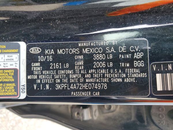 2017 KIA FORTE LX Popular, S