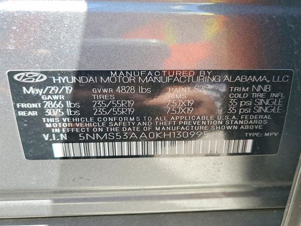 2019 HYUNDAI SANTA FE Limited, Ultimate