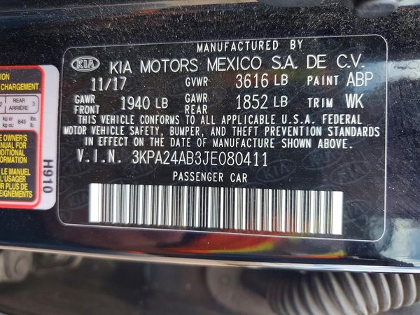 2018 KIA RIO