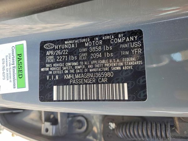 2022 HYUNDAI ELANTRA SEL