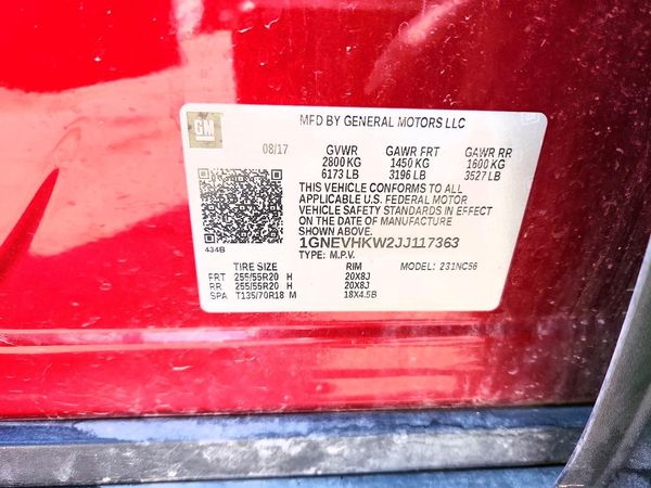 2018 CHEVROLET TRAVERSE LT