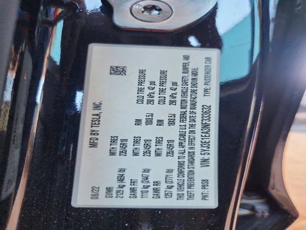 2022 TESLA MODEL 3