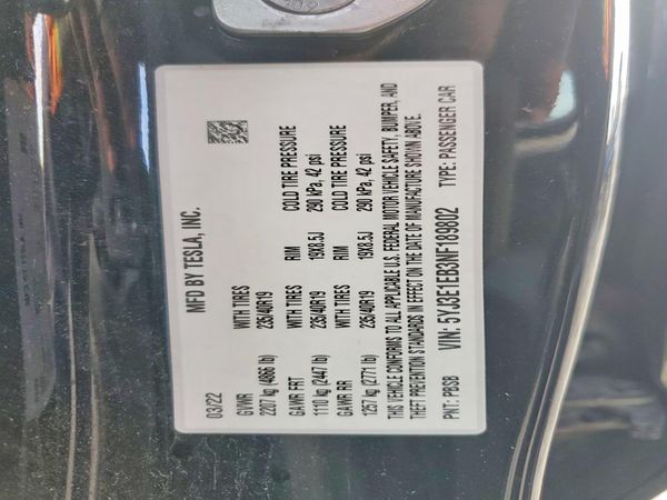 2022 TESLA MODEL 3