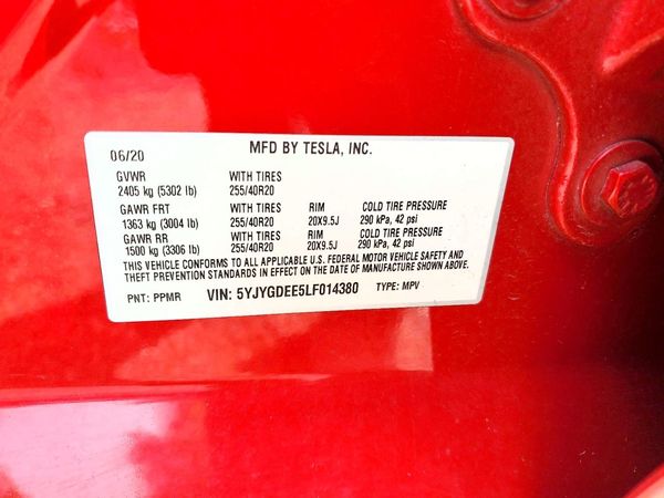 2020 TESLA MODEL Y