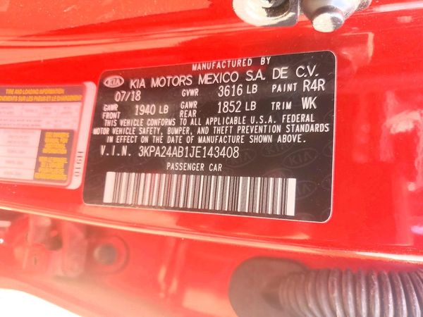 2018 KIA RIO LX, S