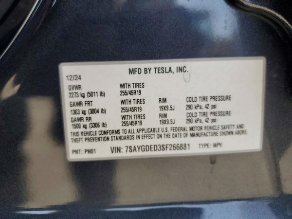 2025 TESLA MODEL Y