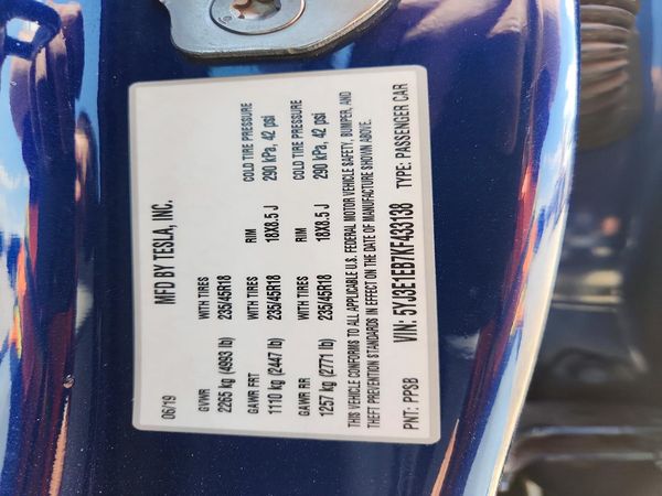 2019 TESLA MODEL 3