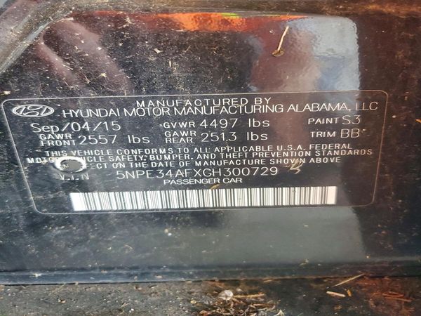 2016 HYUNDAI SONATA
