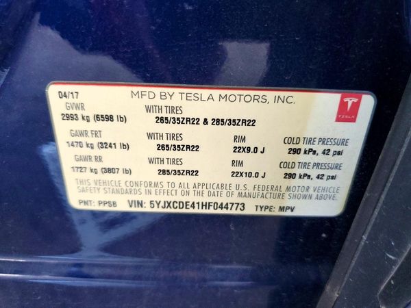 2017 TESLA MODEL X