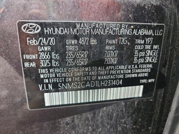 2020 HYUNDAI SANTA FE SE