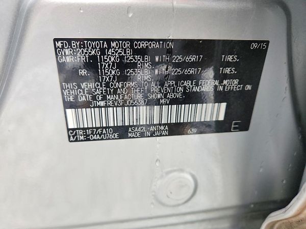 2015 TOYOTA RAV4 XLE (M Grade)