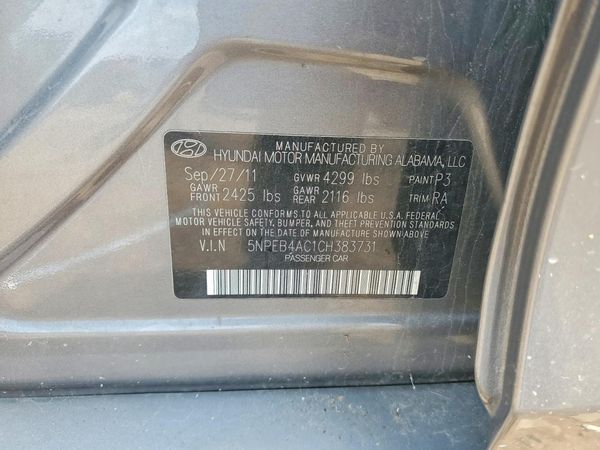 2012 HYUNDAI SONATA