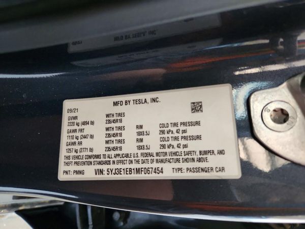 2021 TESLA MODEL 3