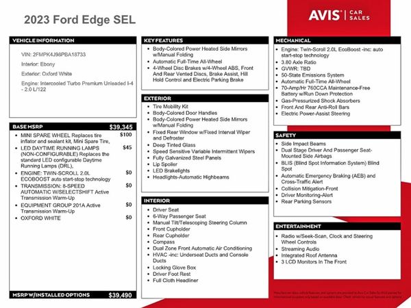 2023 FORD EDGE SEL
