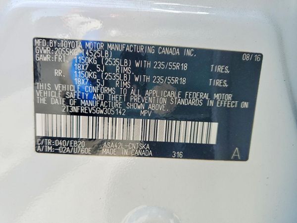 2016 TOYOTA RAV4 SE (S Grade)