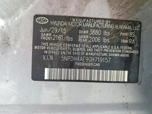 2016 HYUNDAI ELANTRA — VINS