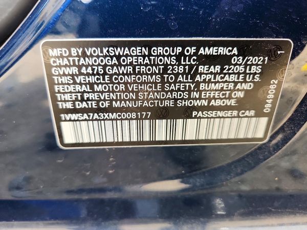 2021 VOLKSWAGEN PASSAT SE